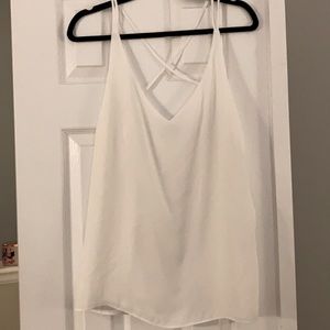 Rose + Olive White Strap Tank
